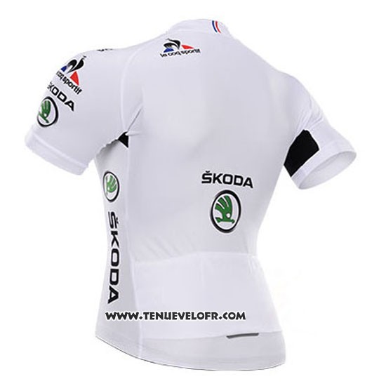 2015 Maillot Ciclismo Tour DE France Blanc Manches Courtes et Cuissard
